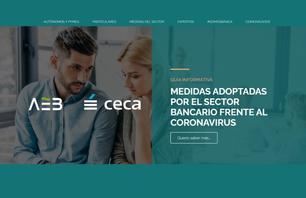 La banca unifica en una web sus iniciativas de ayuda a familias, autónomos y empresas frente a la COVID-19