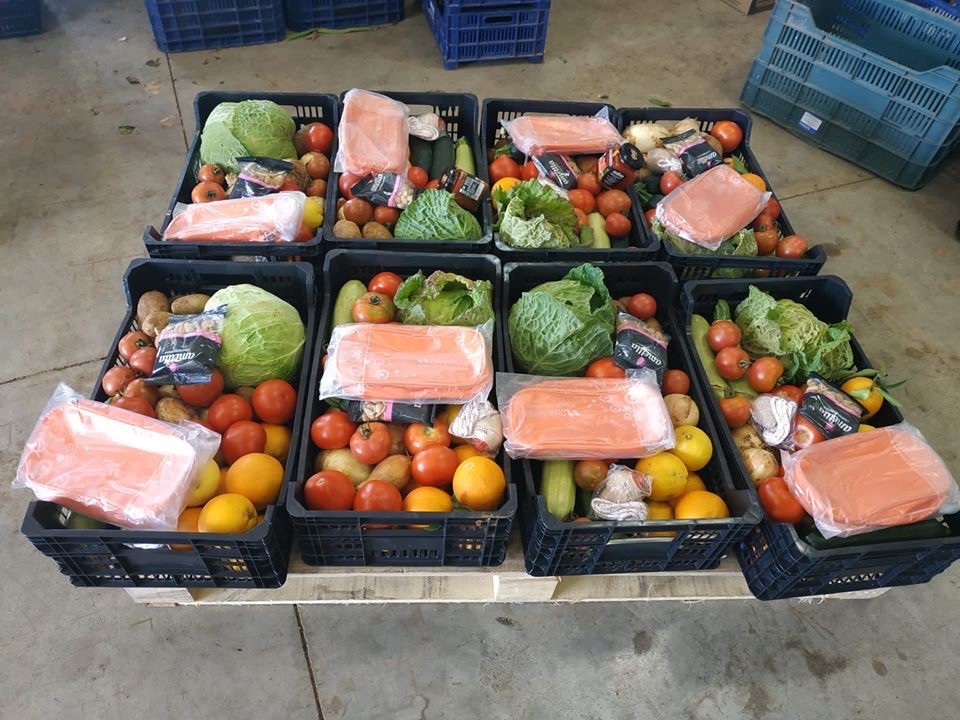 Donation boxes of fruit and vegetables in Majorca